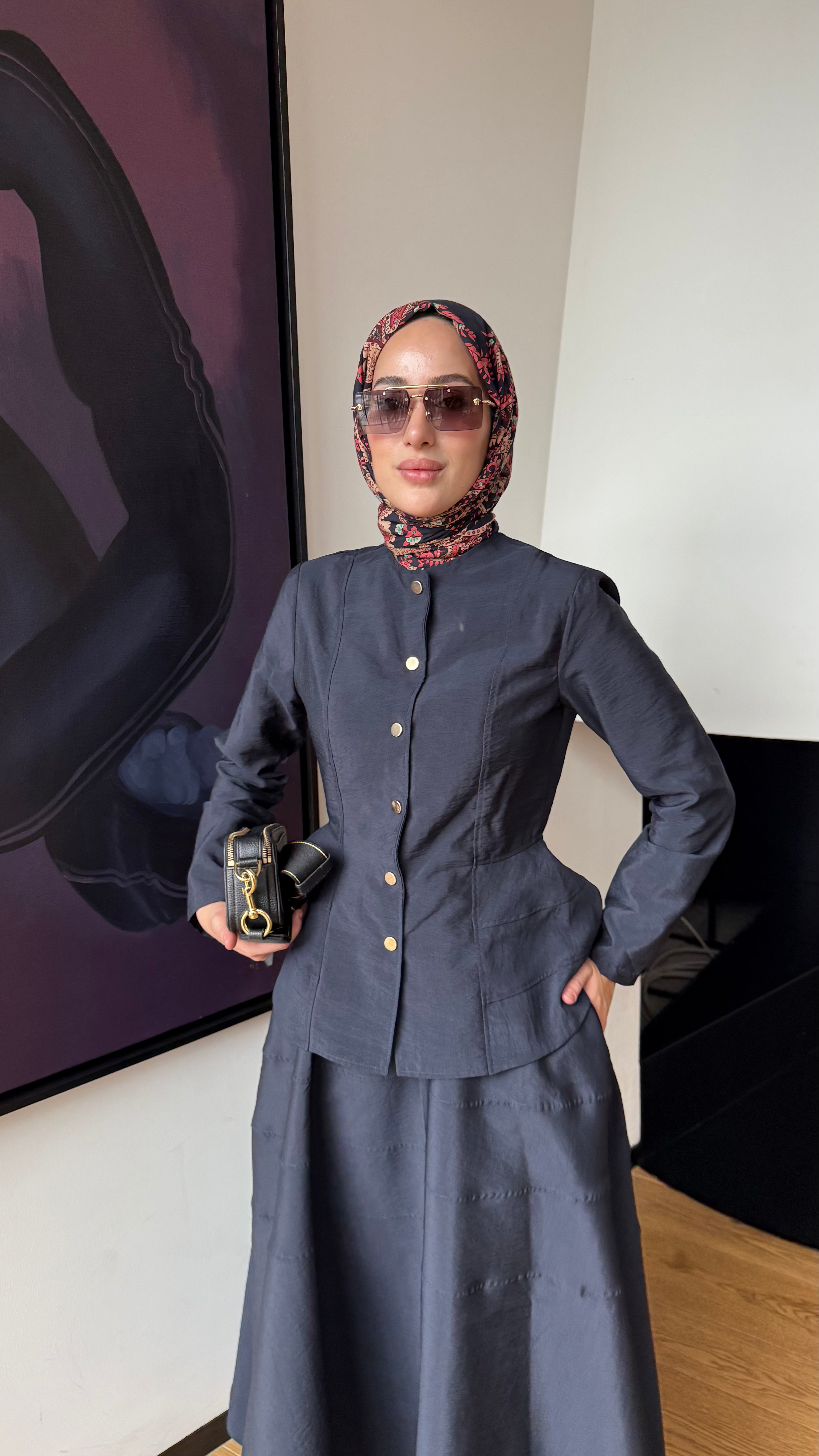 Lacivert Çıtçıtlı Takım