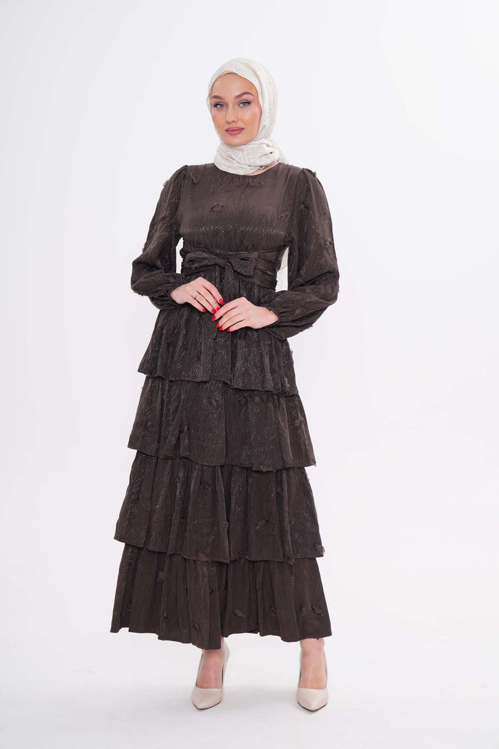 Belden Bağlamalı Elbise ￼