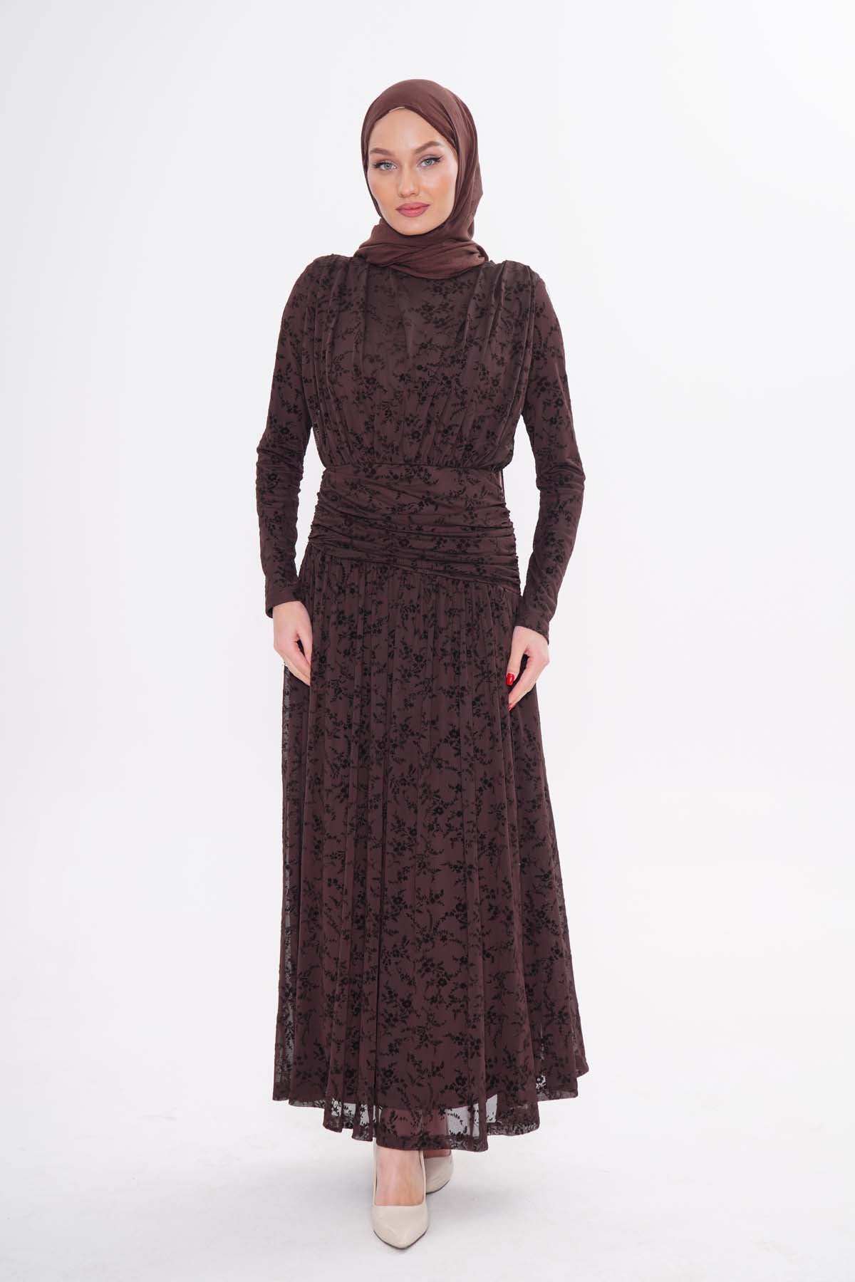 Dantel Elbise (Kahverengi)