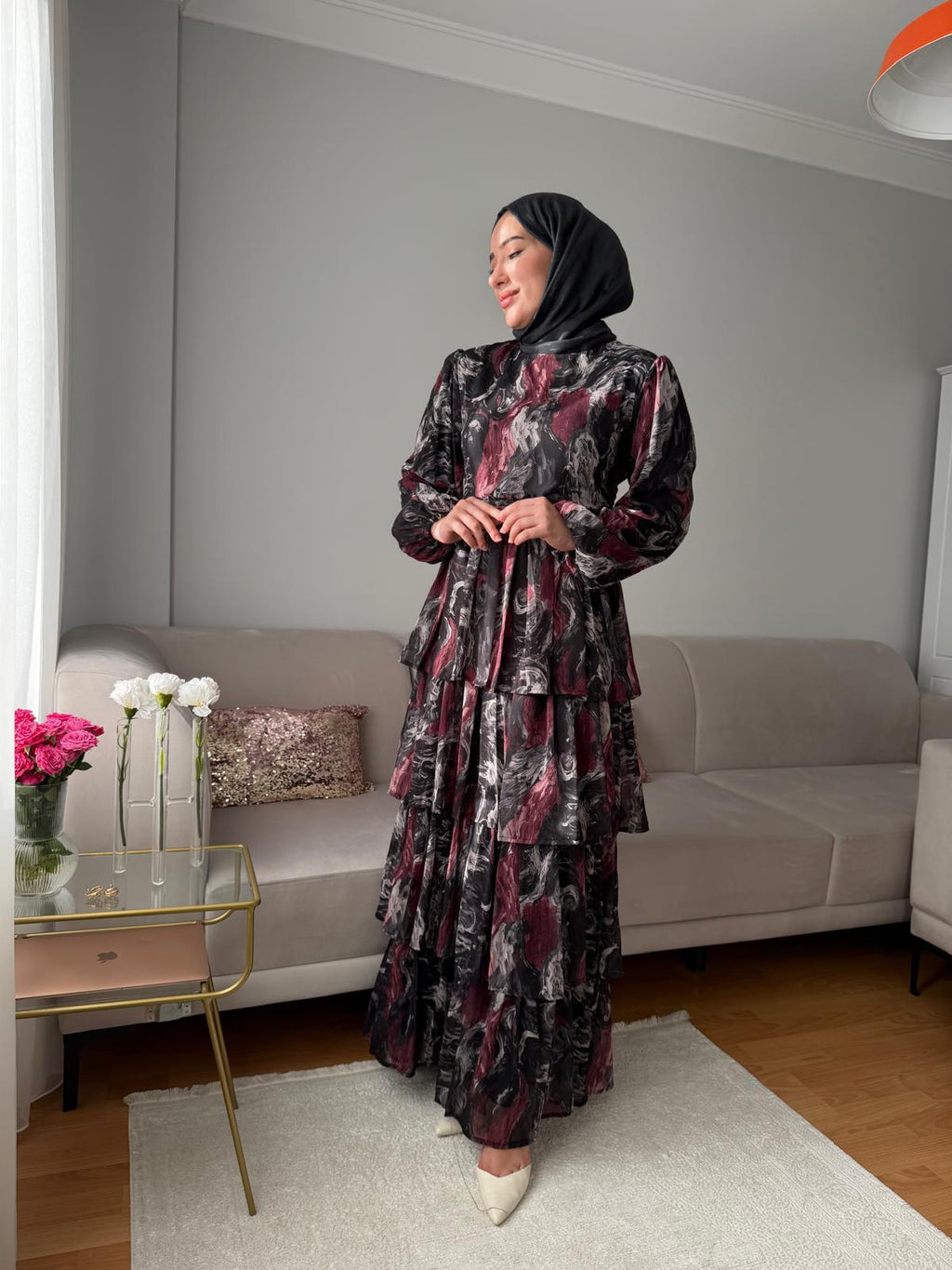 Şifon Elbise (Siyah)