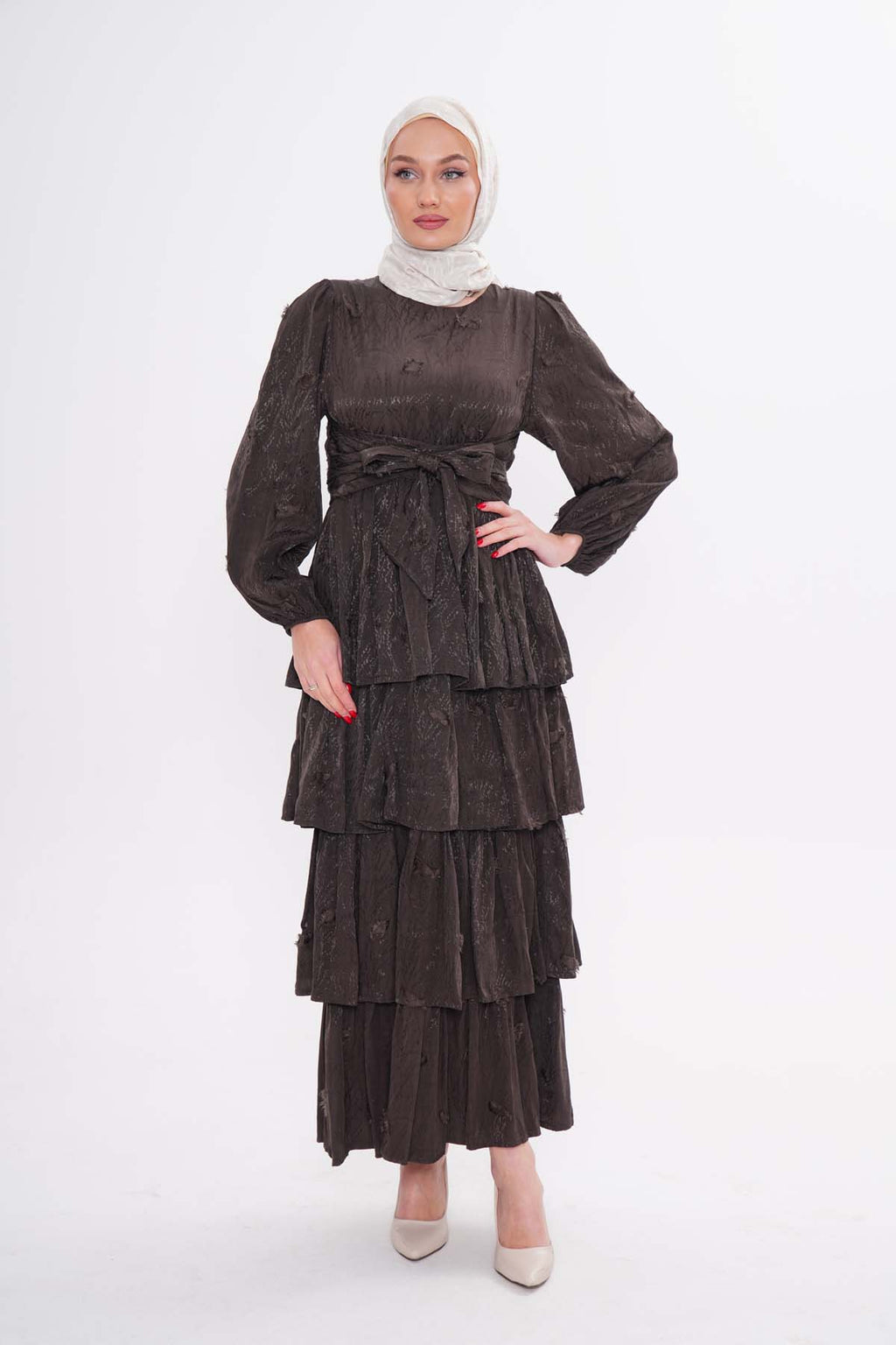 Belden Bağlamalı Elbise ￼