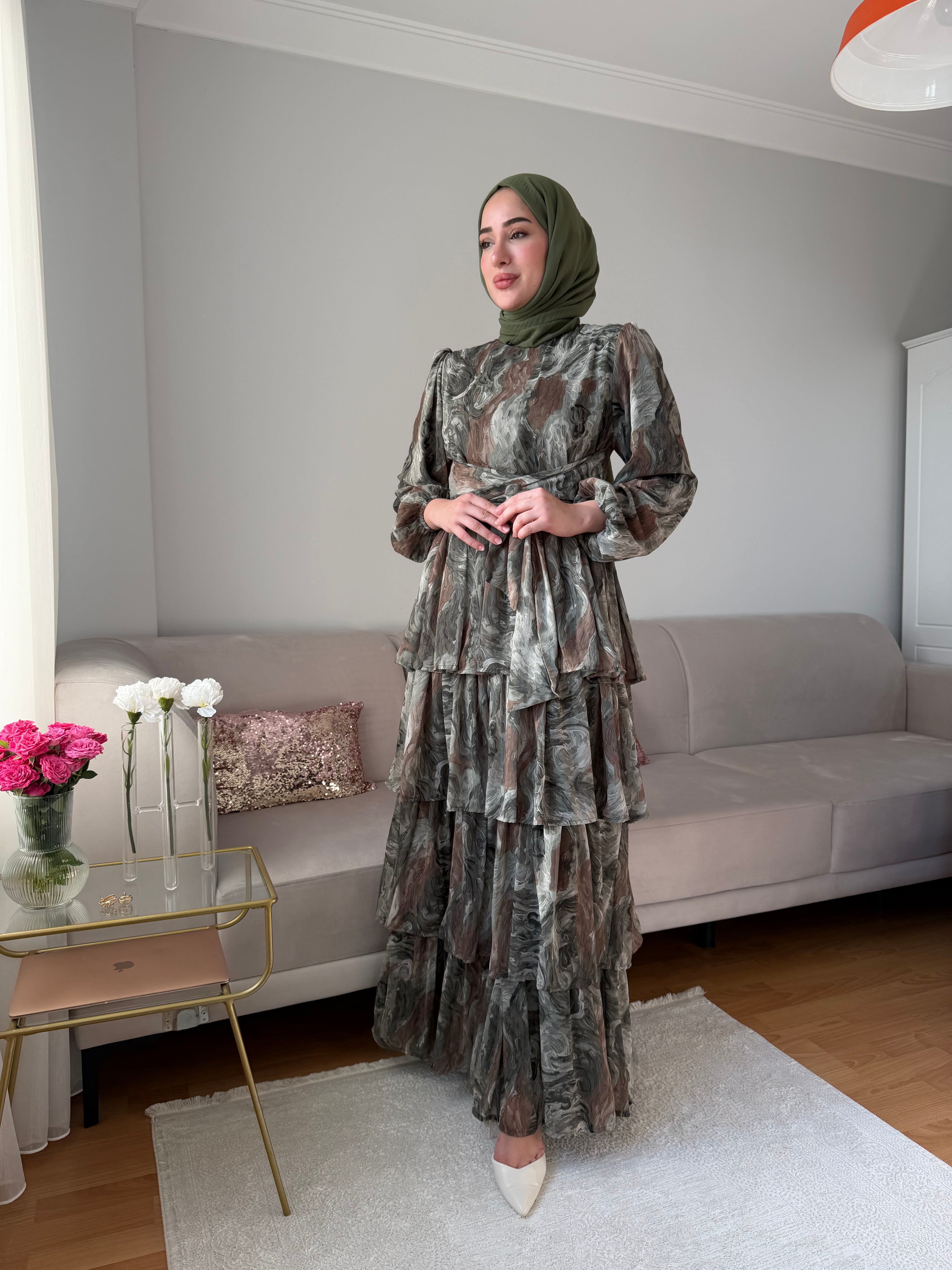 Şifon Elbise (Yeşil)