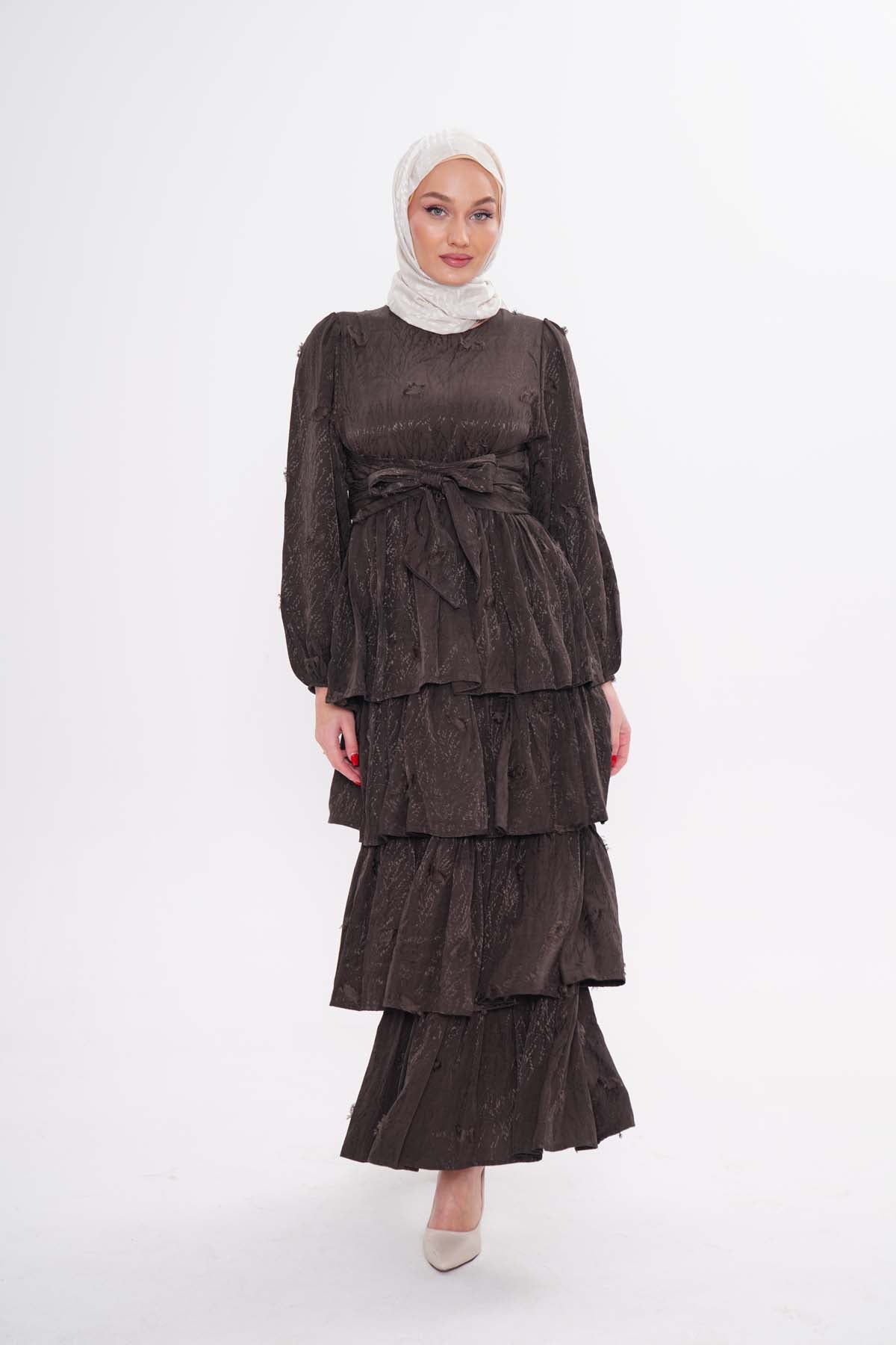 Belden Bağlamalı Elbise ￼