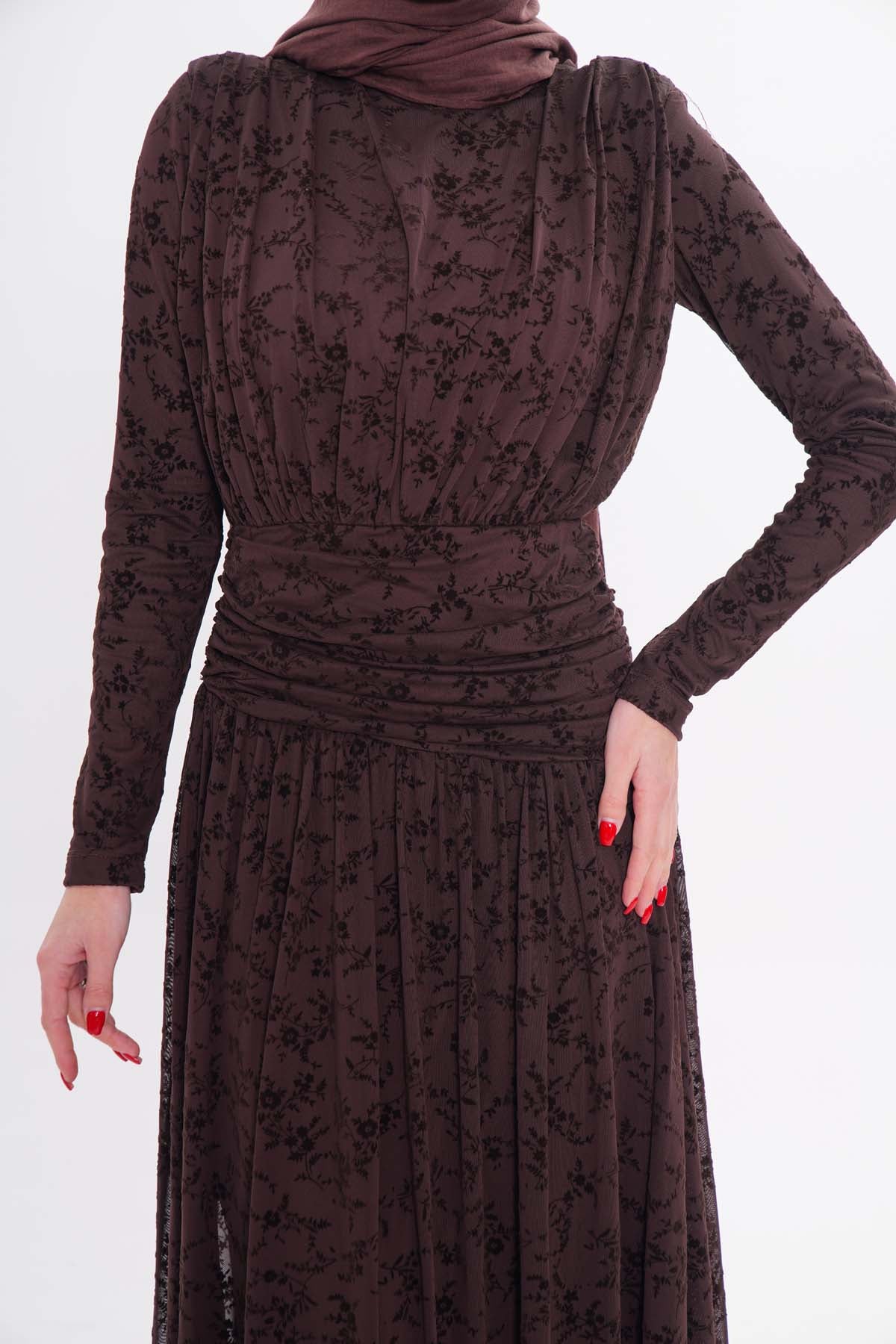 Dantel Elbise (Kahverengi)