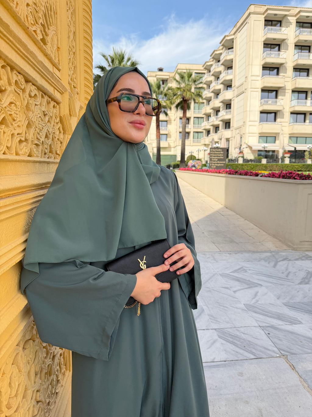 Düz Zümrüt Abaya