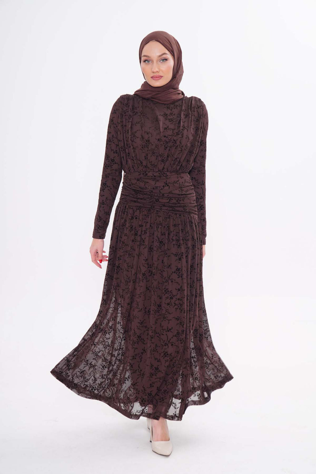 Dantel Elbise (Kahverengi)