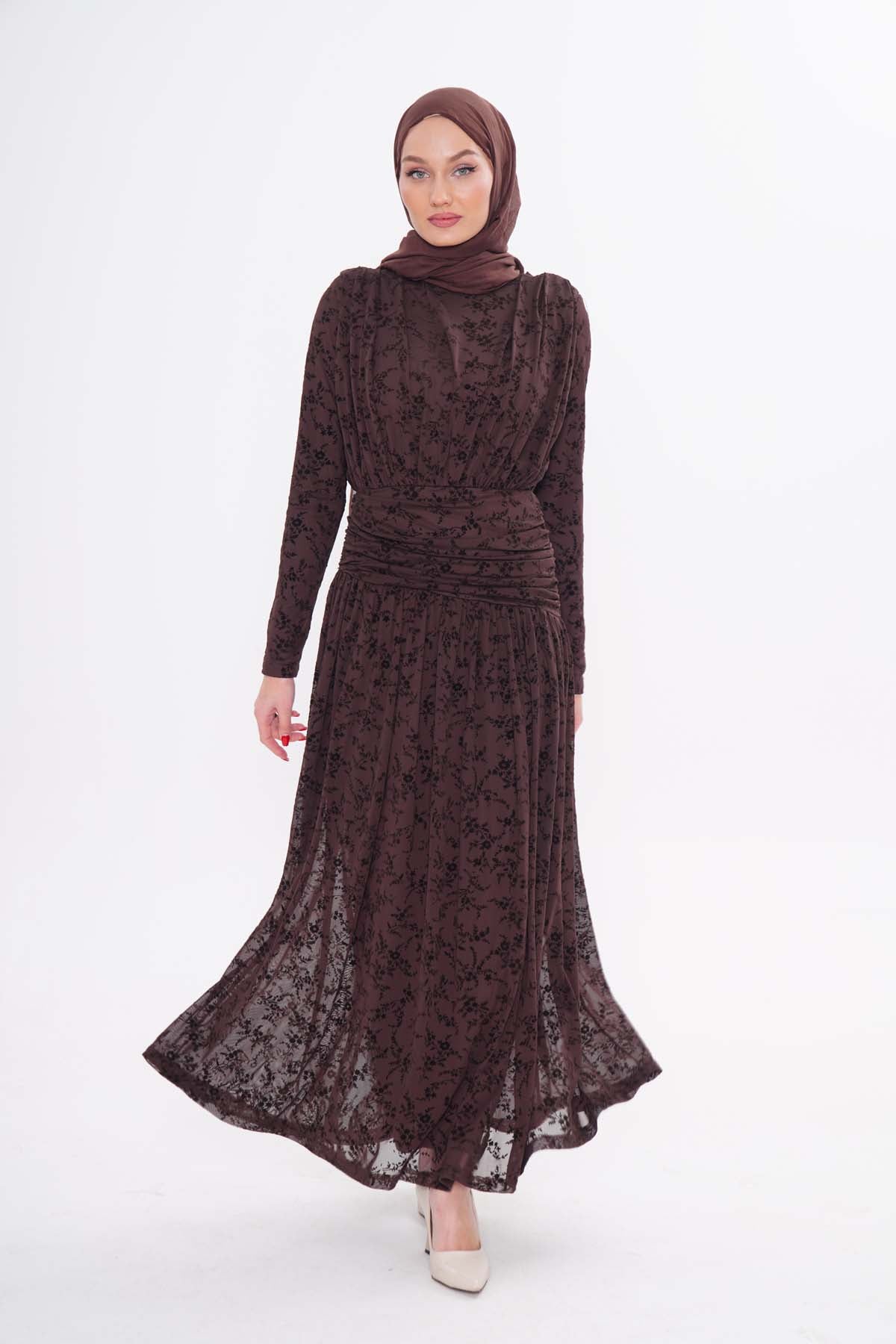 Dantel Elbise (Kahverengi)