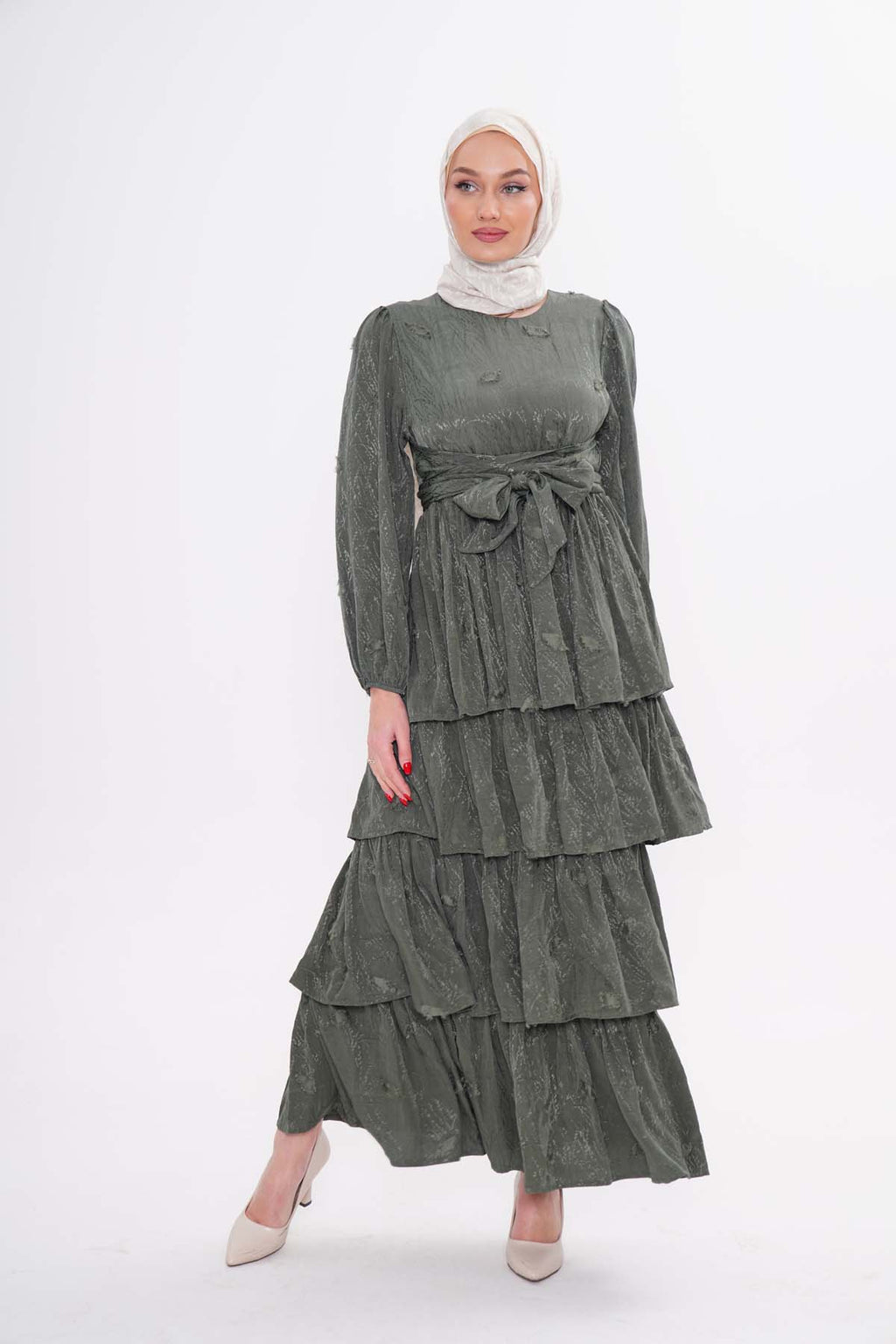 Belden Bağlamalı Elbise