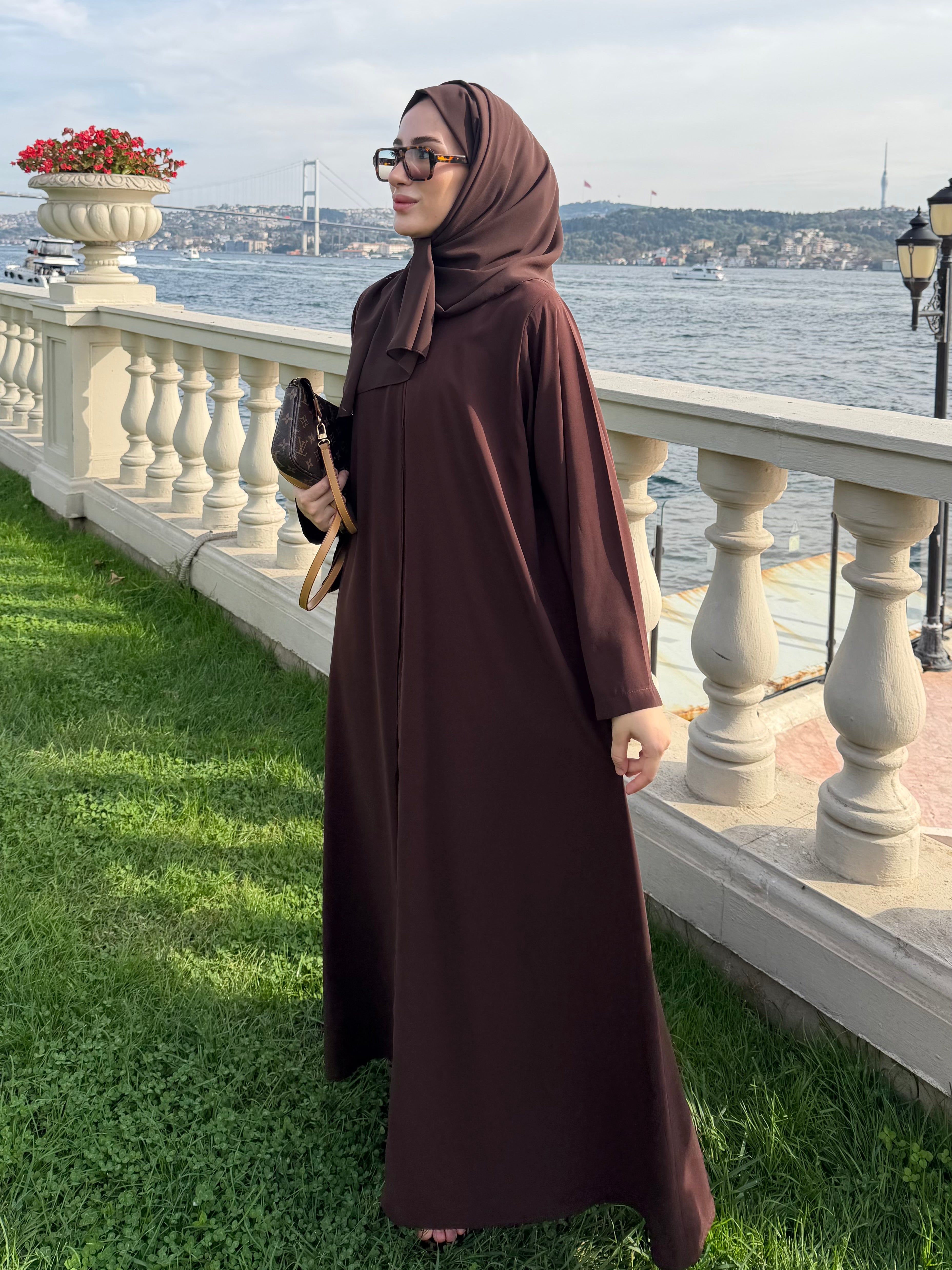 Düz Kahve Abaya