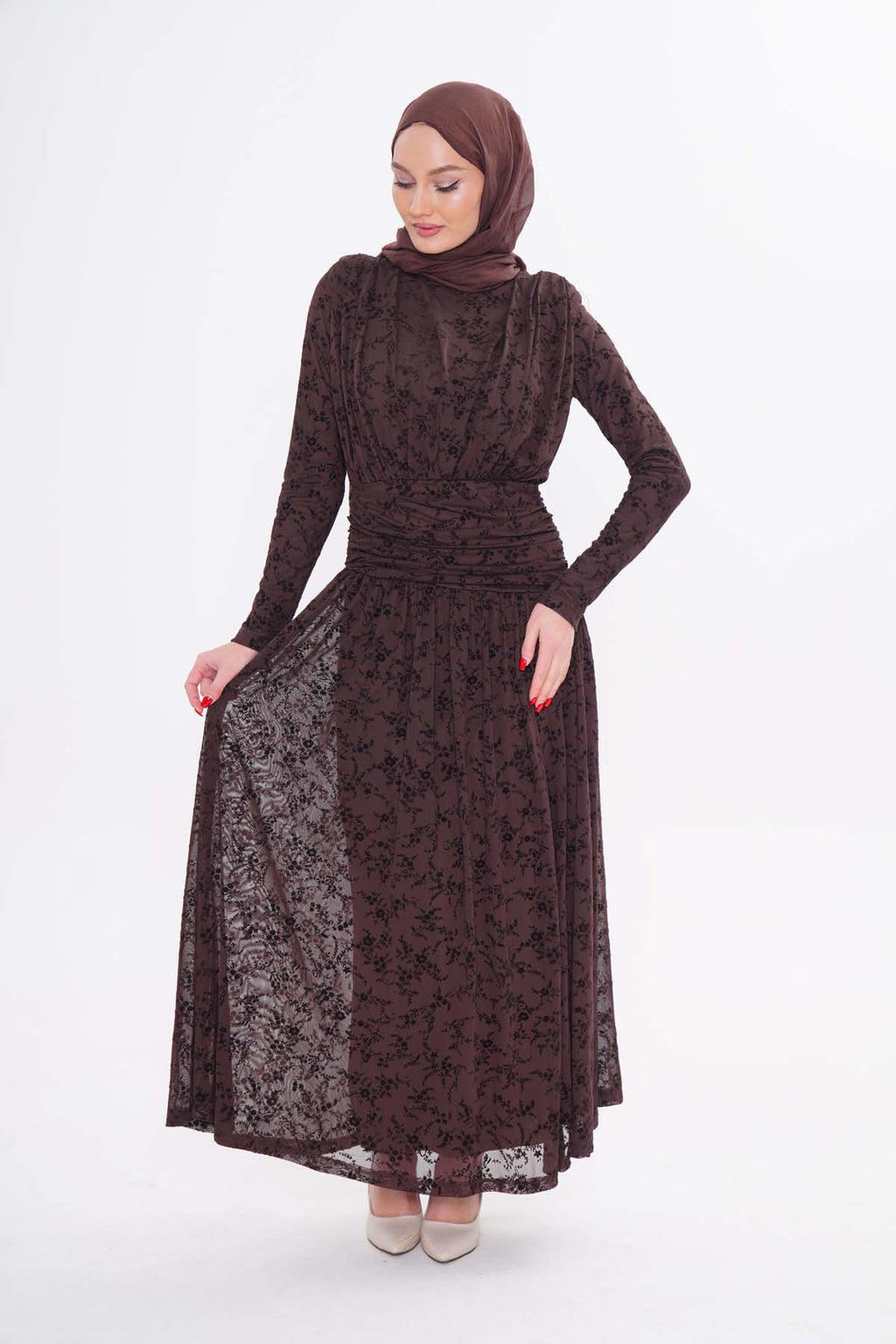 Dantel Elbise (Kahverengi)