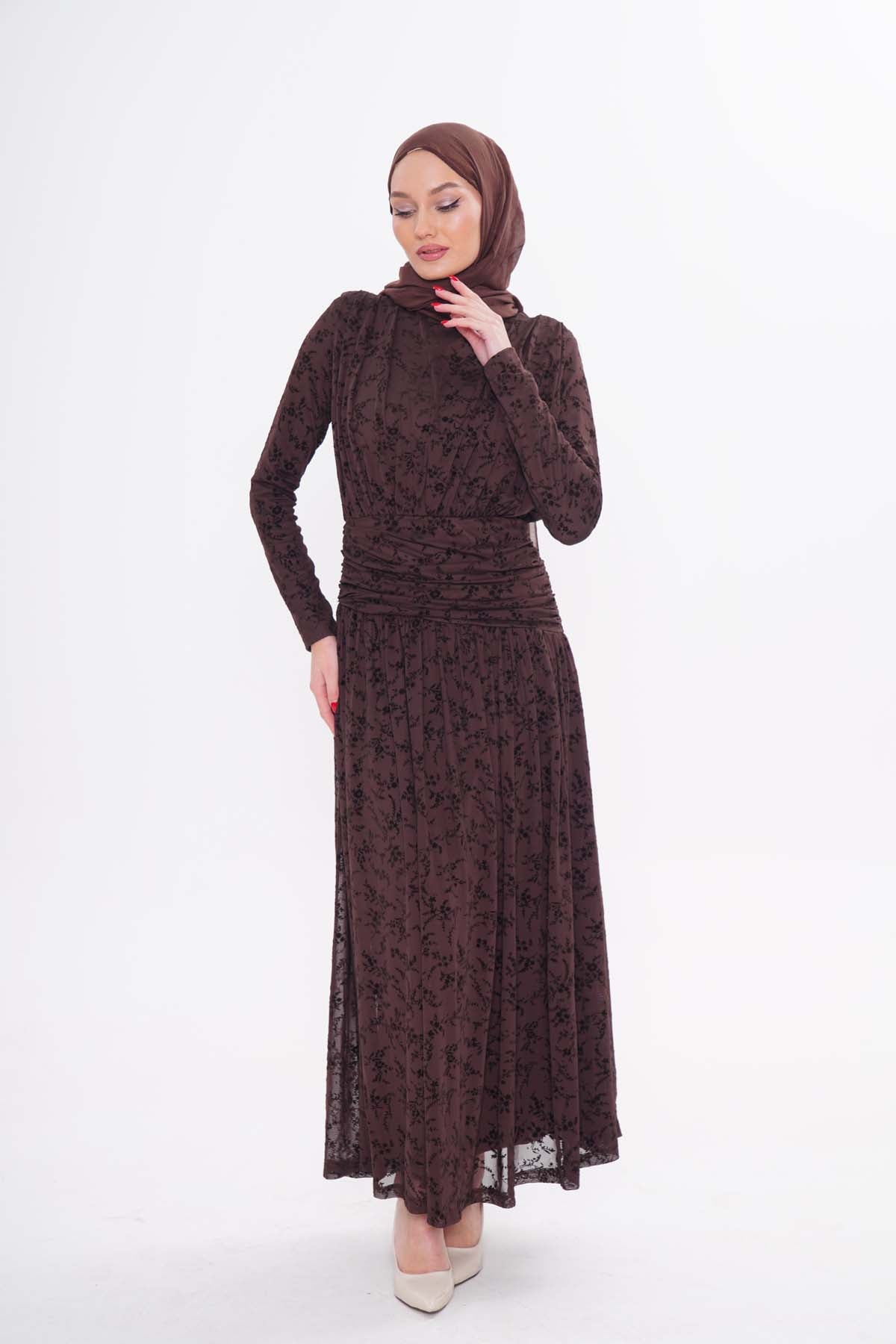 Dantel Elbise (Kahverengi)