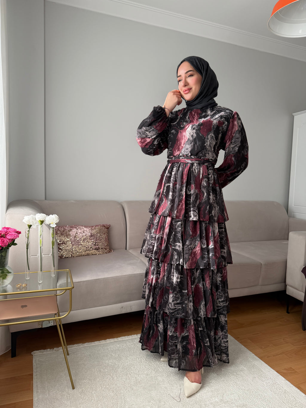 Şifon Elbise (Siyah)