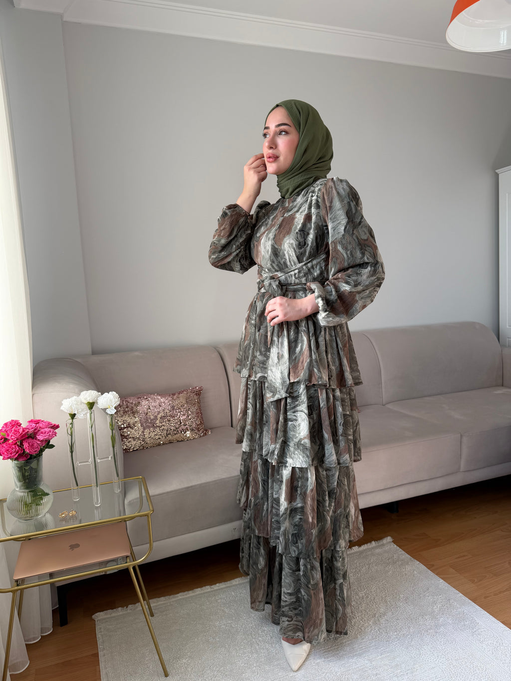 Şifon Elbise (Yeşil)