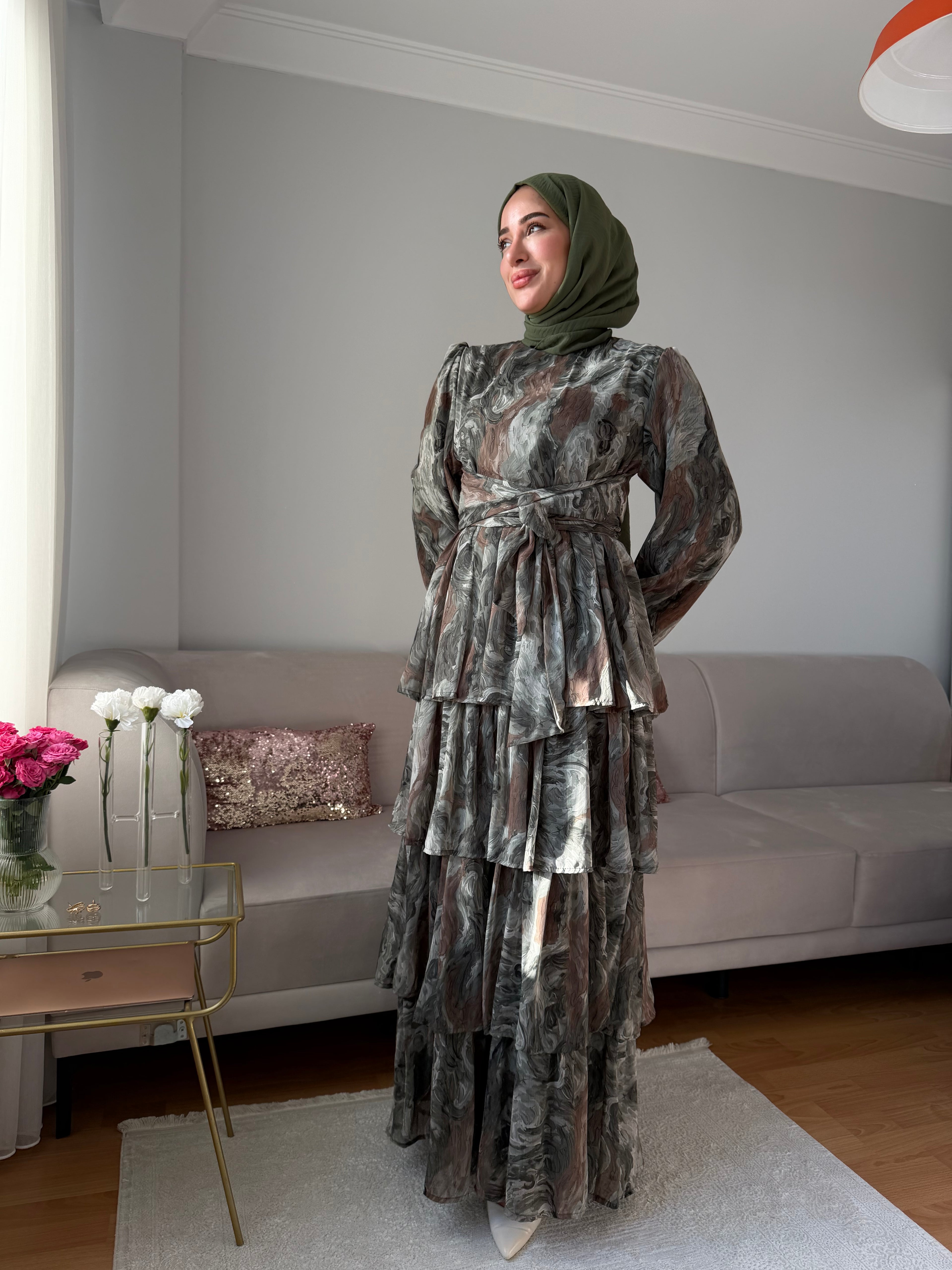 Şifon Elbise (Yeşil)